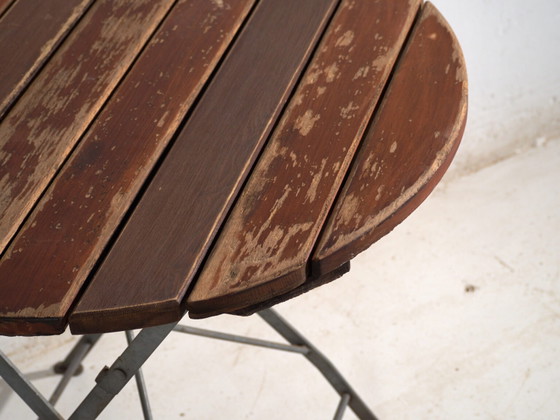 Antique folding garden table in wood and iron – Central Europe, circa 1950 – Rustic (photo 24 of 40)
