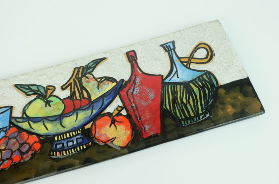 Image 1 of Mid Century Modern Wall Plaque with Still Life 1950s