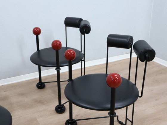 Image 1 of Authentische postmoderne Stühle aus der Memphis-Ära der 1980er Jahre, 4er-Set