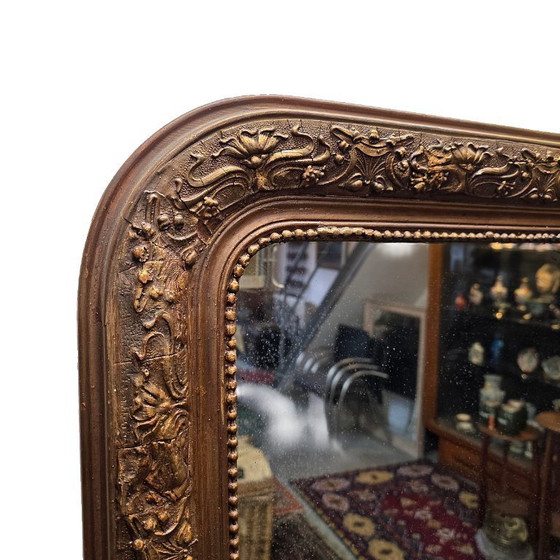 Image 1 of Antiek Franse Art Nouveau Spiegel, Begin 1900