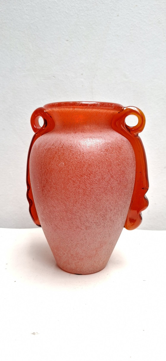 Image 1 of Murano vase - Scava - Red