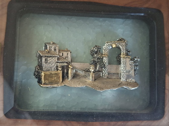 Image 1 of Alessandro Zenobi Art Triptych – High Reliefs in 999 Silver and 24kt Gold in Briar and Crystal