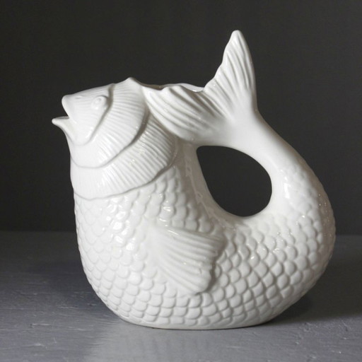 Fish-shaped Pitcher Vase Ceramic Vintage Italy 1970s – vazen