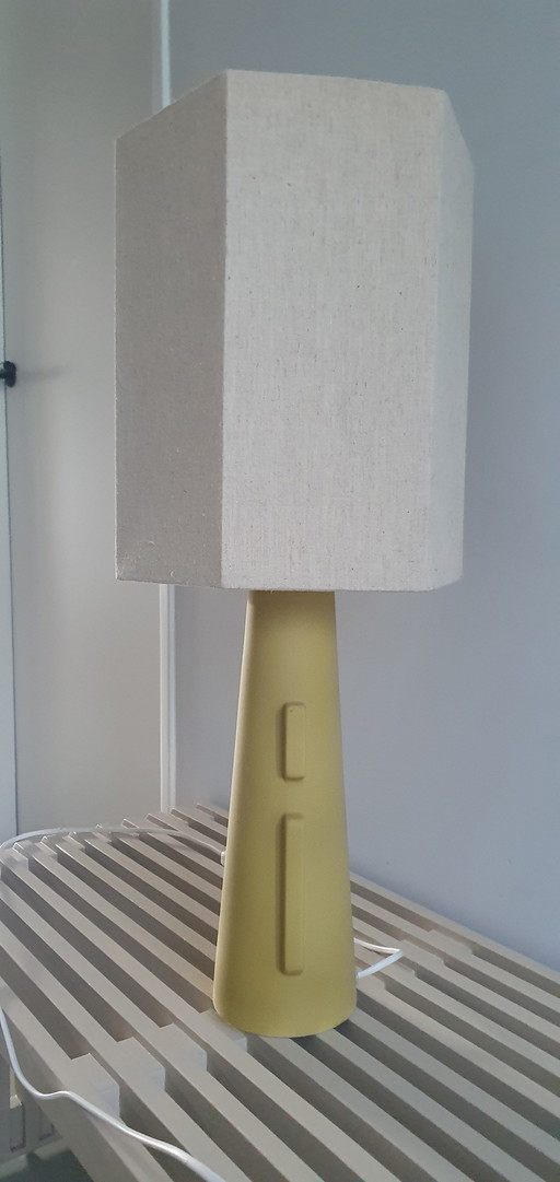 Hkliving Cone Lamp Base Matt Green + Lamps Linen