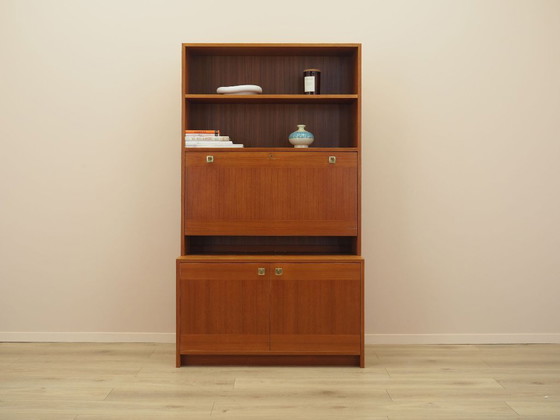 Estantería danesa de teca con mueble bar iluminado, estilo danés moderno de los años 70. – Librerías, Wood (photo 2 of 22)