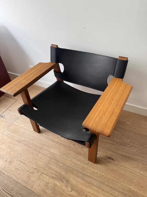 Image 1 of Fredericia 'The Spanish Chair', smoked solid oak/black leather