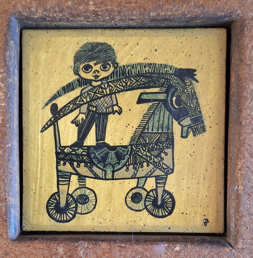 Julia Braendle Mid - Century Tiles in Original Frame