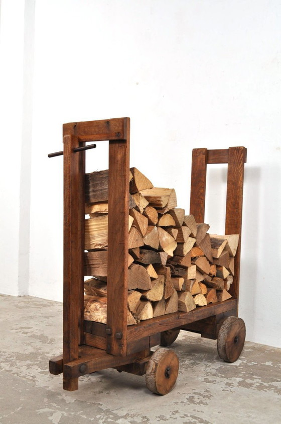 Image 1 of Antieke eiken transportkar eind 19de eeuw