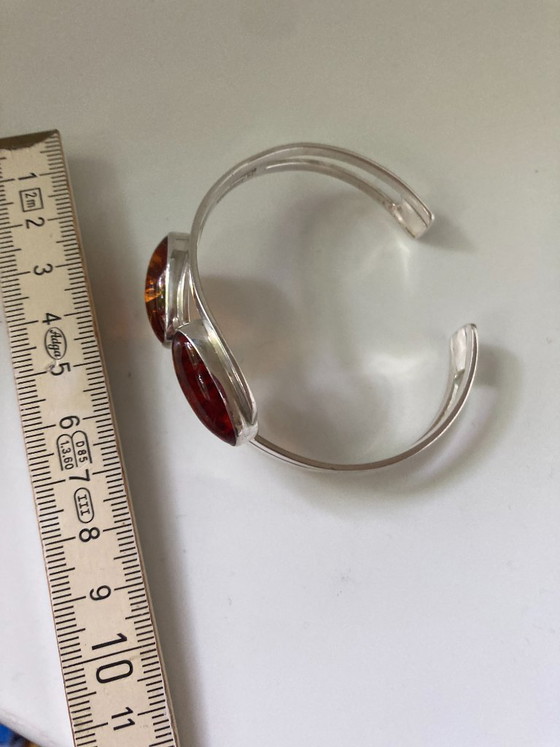 Image 1 of Zilveren barnsteenarmband (handgemaakt)
