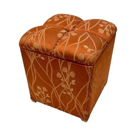 Image 1 of Pouf imbottito con contenitore in stile Art Déco, Germania, anni '40.