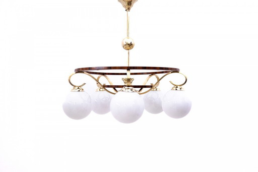 Art Deco chandelier, 1950s from Poland.
