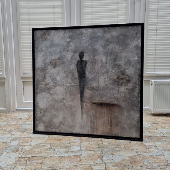 Image 1 of Peinture figurative moderne faite à la main, art contemporain, 100 x 100 cm