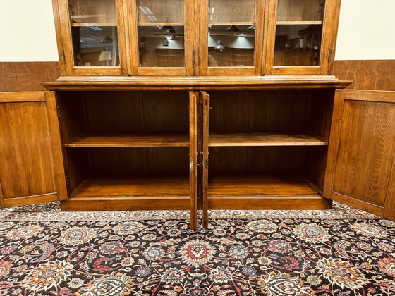 Eichholtz Oak Wood Bookcase Cabinet – Glass, Metal (photo 19 of 20)
