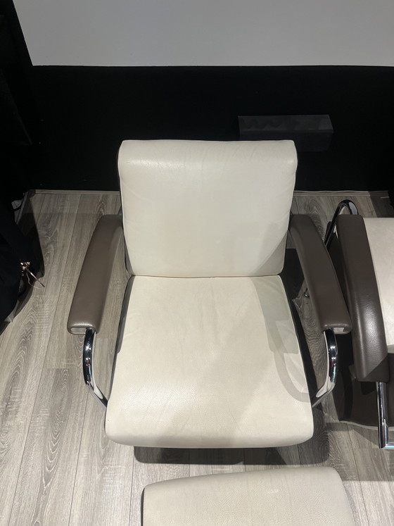 2 Leolux Scylla with Ottoman – Armchairs, Leather, Chrome (photo 3 of 5)
