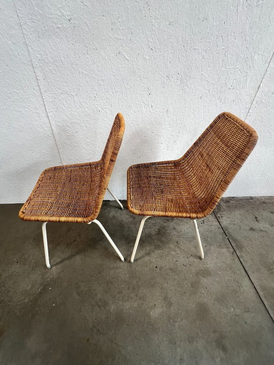 Image 1 of Tweetal vintage rotan stoelen, Dirk van Sliedregt, 1960's