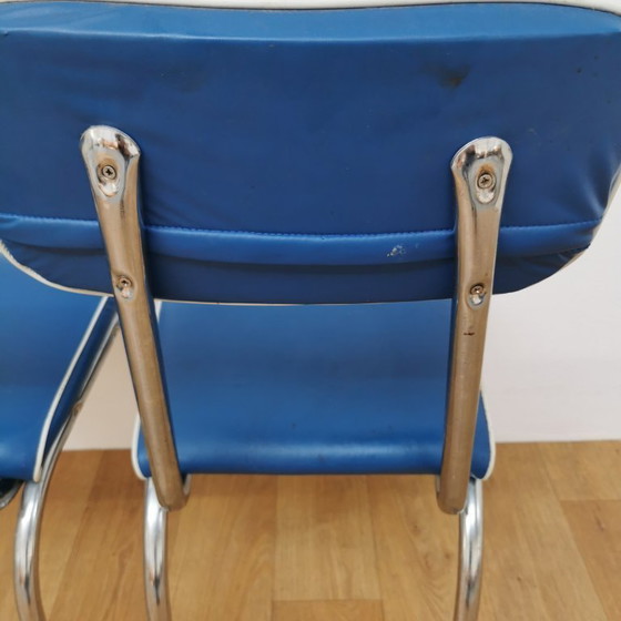 Image 1 of Sedie vintage Mid-Century in tubo cromato e similpelle, sedie da pranzo