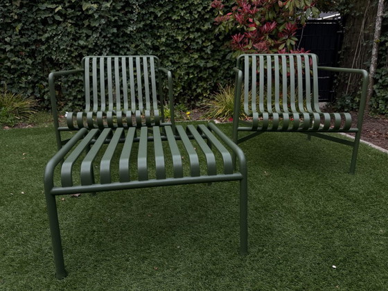 Image 1 of HAY Palissade Low Set – 2 Sessel + Couchtisch – Olive