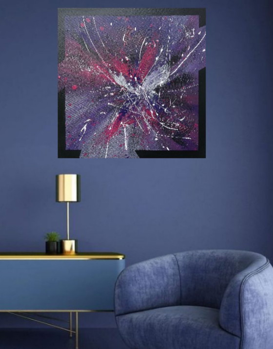 Image 1 of Origineel schilderij van de schilder 2Luss'Art – "Night Drift" – Formaat 60x60 cm