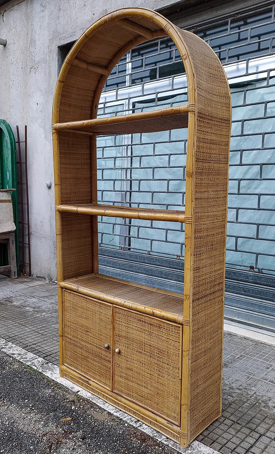Credenza libreria vintage anni '70 in bambù e rafia – Credenze con vetrina (photo 7 of 10)