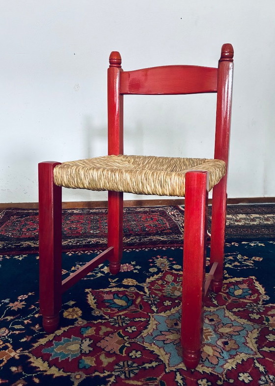 Set di 4 Sedie italiane Mid Century / Folk – Nello stile di Carimate / Vico Magistretti – Anni '60/'70 (photo 6 of 8)