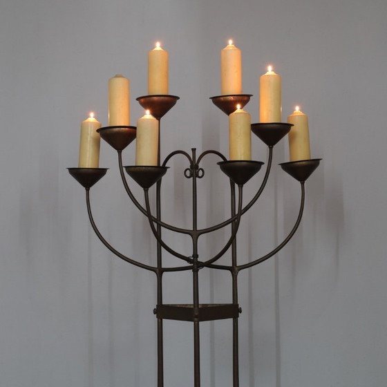 Image 1 of Unique Hand-Forged Floor Candelabra, Netherlands, c. 1925–1938