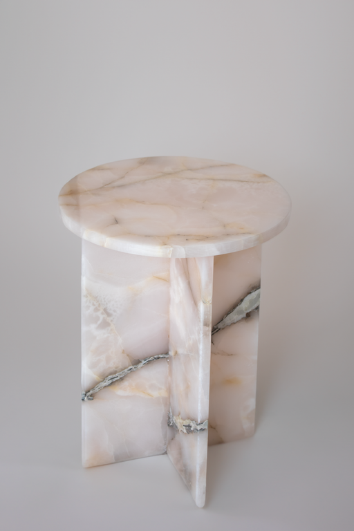 Bijzettafel onyx roze