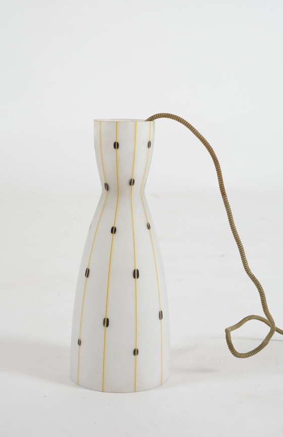 Image 1 of Jaren 50, Fifties, Mid Century Melkglazen Hanglamp