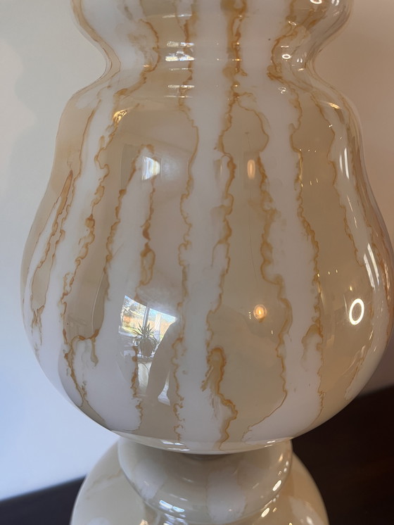 Image 1 of Vintage Lamp Van Glas Met Messing
