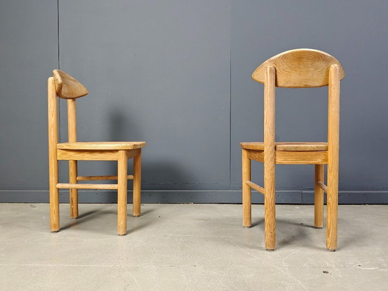Image 1 of Vintage pine wood dining chairs - 1980s - set of 7