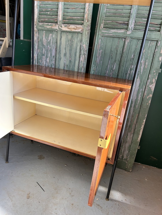Image 1 of Modernist highboard in mahogany and metal