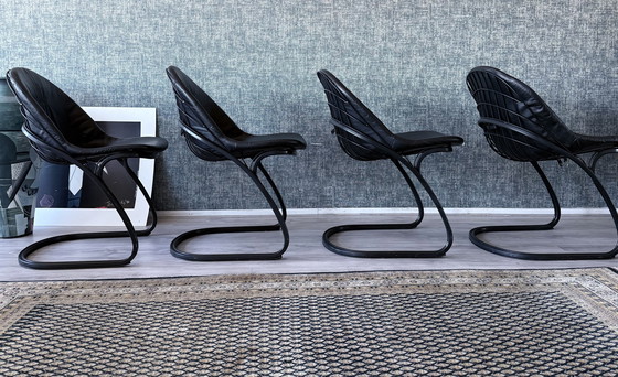 Image 1 of 4x Pascale Dining Chairs by Gastone Rinaldi for Thema, 1970s