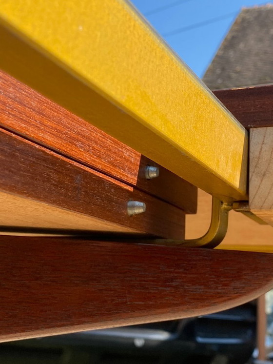 Image 1 of Baumann round oval extendable Scandinavian table in rosewood with 2 extensions, length 166 to 256cm, an60