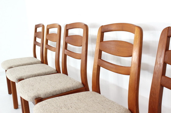 Image 1 of as new, Holstebro Danish Dining Chairs / Vintage Dining Chair in Teak and new Virgin Wool Cover