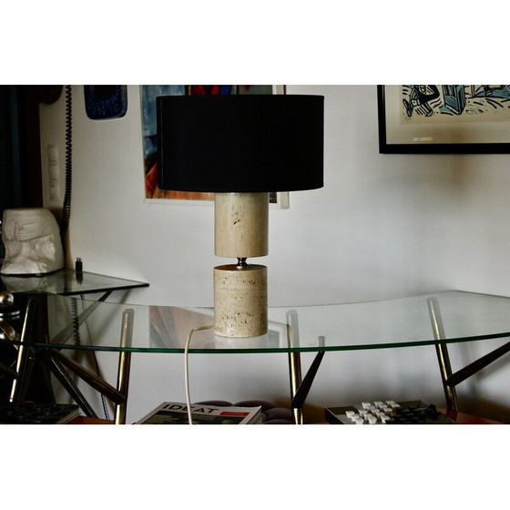 Image 1 of Vintage travertine lamp by Philippe Barbier, 1970