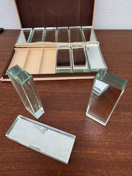 Image 1 of Art Deco messenhouder van spiegelend kristal