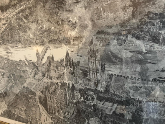 Image 1 of Vue de Londres depuis un ballon 1884 par W.L. Wyllie et H.W. Brewer