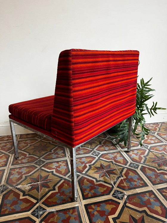 Image 1 of Vintage striped armchair – Louis Baillon, Planforms