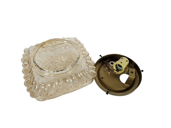 Image 1 of Glashütte Limburg - Amber  - plafondlamp - glas - metaal - 70's