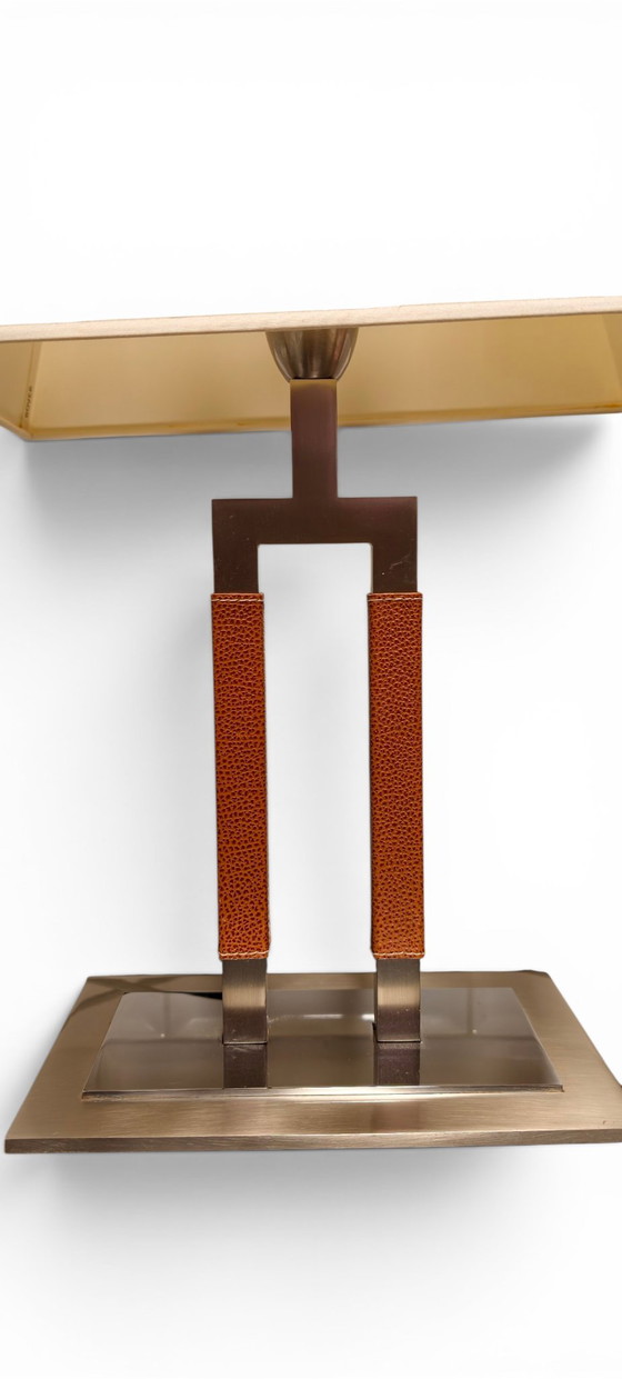 Image 1 of Lampes de table design vintage Joana Bover EMA Cuir Nickel Barcelone