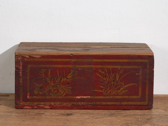 Antiker rot lackierter Koffer (ca. 1900) #40 – Aufbewahrungsschrank (photo 19 of 39)