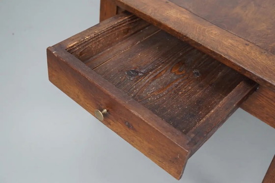 Image 1 of Tavolino da caffè rustico francese in rovere, inizio XX secolo