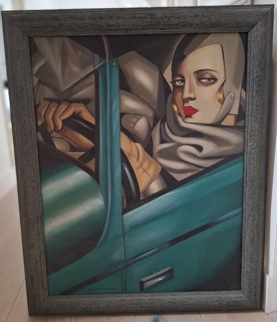 Image 1 of Painting with Frame Reproduction Tamara de Lempicka