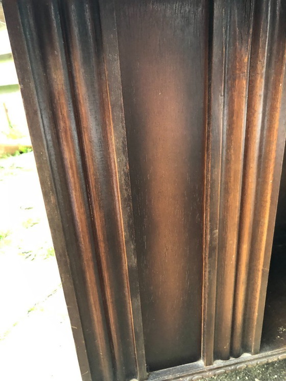 Image 1 of Vintage boekenmolen draaibaar met verlichting - rokers kastje