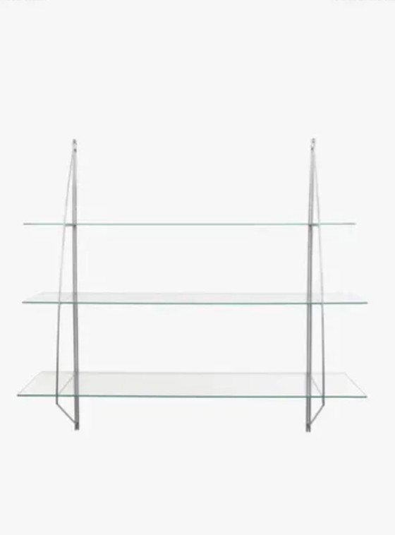 Image 1 of Libreria/spogliatoio vintage IKEA in vetro e cromo, realizzato da Tord Björklund.