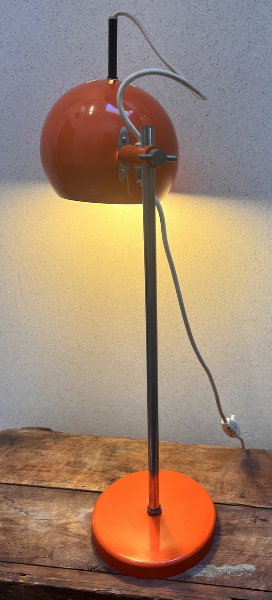 Image 1 of Lampe de l'ère spatiale à globe oculaire orange 70S