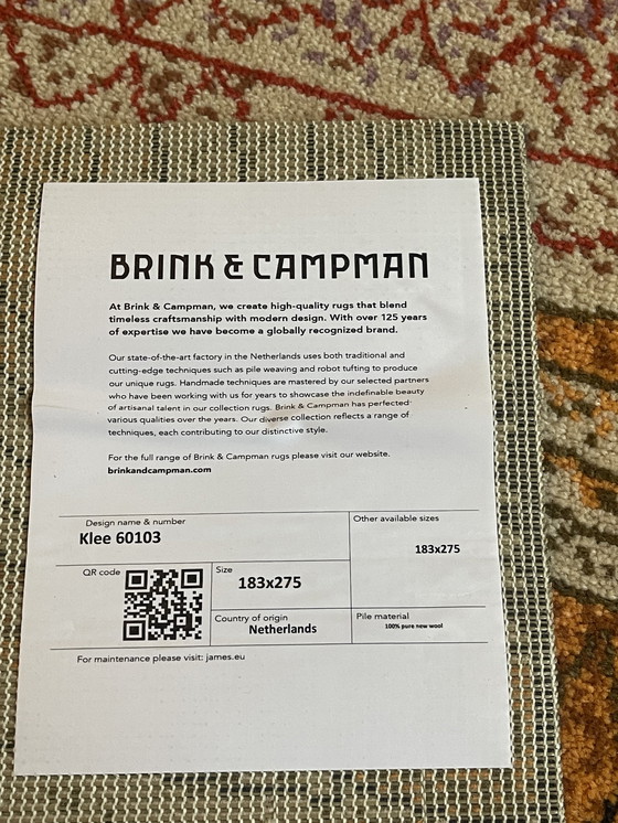 Image 1 of Brink and Campman Paul Klee carpet NEW