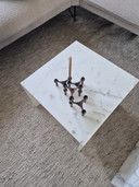 2x vintage Carrara marble coffee tables