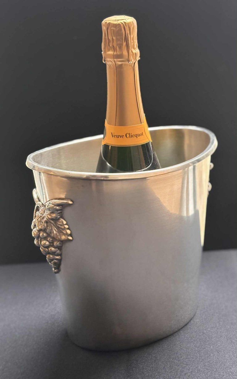 Grand Seau à Champagne Boulanger En Métal Argenté, Style Vintage