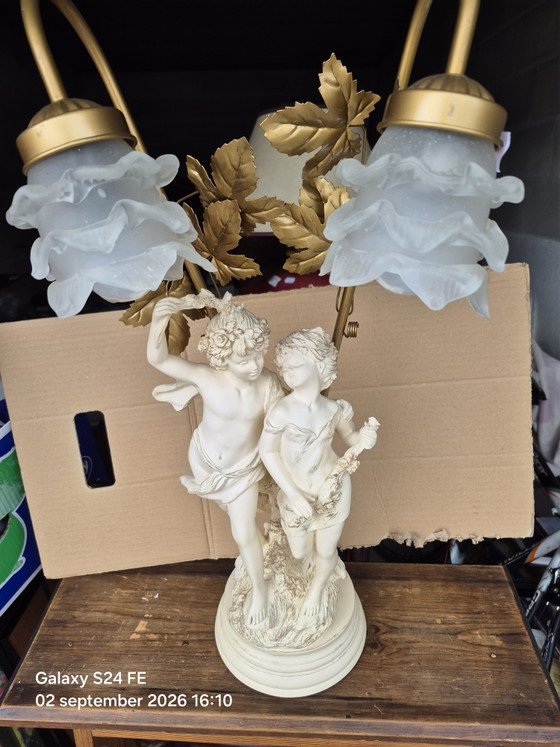 Lampe de table vintage – Ceramic, Glass (photo 5 of 8)