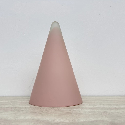 Matte rosa Glas SCE Teepee Tischlampe, 1970er Jahre, Frankreich